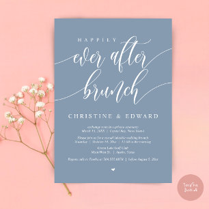 Invitation Déjeuner de mariage intime Happily Ever After, ble