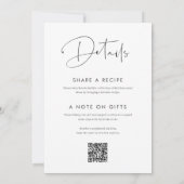 Invitation Déjeuner de mariage minimaliste moderne (Dos)
