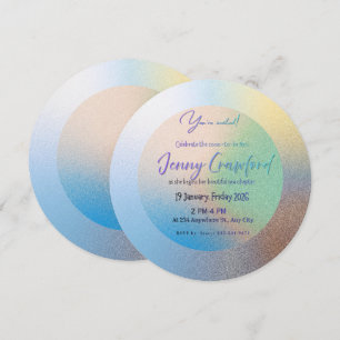 Invitation Déjeuner de mariage rond à dégradé pastel personna