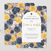 Invitation Déjeuner de mariage rose (Devant / Derrière)