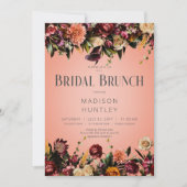 Invitation Déjeuner de mariage rustique aux tons de pêche et  (Devant)