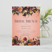 Invitation Déjeuner de mariage rustique aux tons de pêche et  (Debout devant)