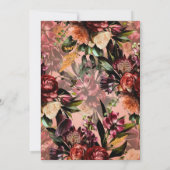 Invitation Déjeuner de mariage rustique aux tons de pêche et  (Dos)