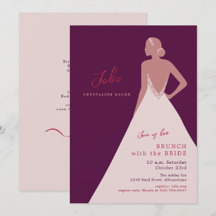 Invitation Déjeuner de mariage silhouette de mariée minimalis
