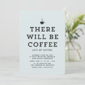 Invitation Déjeuner de mariage simple amusant bleu clair café (Debout devant)