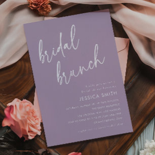 Invitation Déjeuner de mariage simple moderne violet