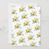 Invitation Déjeuner de mariage tournesol jaune joyeux (Dos)