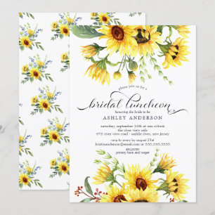 Invitation Déjeuner de mariage tournesol jaune joyeux