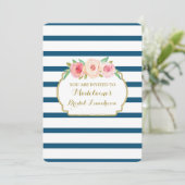 Invitation Déjeuner de mariée de la Marine rose or (Debout devant)