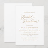 Invitation Déjeuner de mariée Gold Elegant Moderne Calligraph (Devant / Derrière)