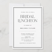 Invitation Déjeuner de mariée noir et blanc classique (Devant)