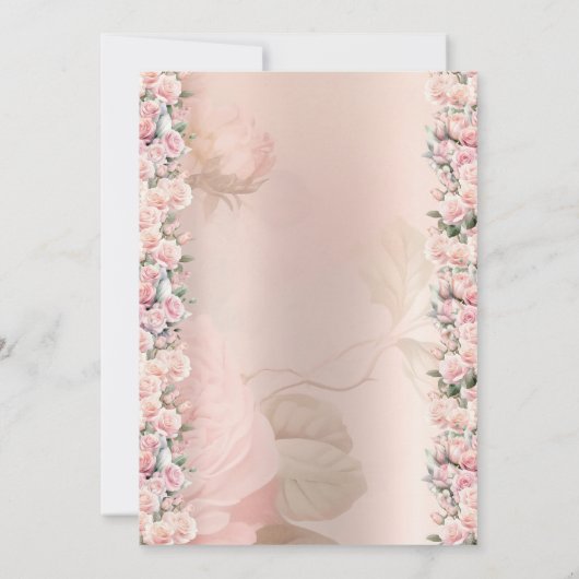 Invitation Déjeuner de mariée Rose de Tea Party (Dos)