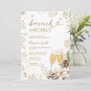 Invitation Déjeuner de neige et bridal Shower au champagne pé