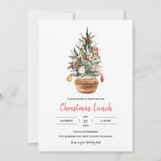 Invitation Déjeuner de Noël (Devant)