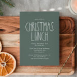 Invitation Déjeuner de Noël Boho Polka Dot Vert<br><div class="desc">Cette invitation pour le déjeuner de Noël à la polka de sauce verte est parfaite pour votre accueil de vacances à la ferme bohème moderne. La police rustique classique mais délicate lui donne un look terreux vintage tout en le gardant mignon et simple. Les pois viennent dans les tons terre...</div>