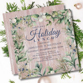 Invitation Déjeuner de Noël Floral Rustique d'hiver