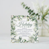 Invitation Déjeuner de Noël Floral Rustique d'hiver (Debout devant)