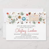 Invitation Déjeuner de Noël moderne Festive Vacances d'hiver (Devant)