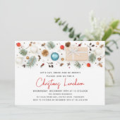 Invitation Déjeuner de Noël moderne Festive Vacances d'hiver (Debout devant)