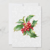 Invitation Déjeuner de Noël Robin & Holly Berry Wreath (Dos)