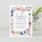 Invitation Déjeuner de Pâques au jardin de fleurs printanière (Debout devant)