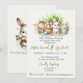 Invitation Déjeuner de Pâques & Chasse aux œufs (Devant / Derrière)
