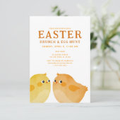 Invitation Déjeuner de Pâques & chasse aux œufs avec deux pet (Debout devant)