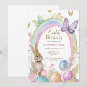 Invitation Déjeuner de Pâques chasse aux œufs de Pâques Pâque (Devant / Derrière)