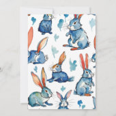 Invitation Déjeuner de Pâques & Chasse aux œufs | Lapin aquar (Dos)