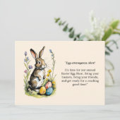 Invitation Déjeuner de Pâques & Chasse aux œufs | Lapin de Wi (Debout devant)