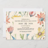 Invitation Déjeuner de Pâques & Chasse aux œufs | Lapin de Wi (Dos)