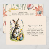 Invitation Déjeuner de Pâques & Chasse aux œufs | Lapin de Wi (Devant / Derrière)