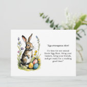 Invitation Déjeuner de Pâques & Chasse aux œufs | Lapin Wildf (Debout devant)