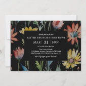 Invitation Déjeuner de Pâques & Chasse aux œufs | Lapin Wildf (Dos)