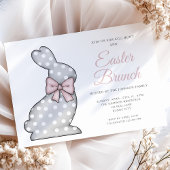 Invitation Déjeuner de Pâques chic lapin rose
