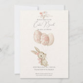 Invitation Déjeuner de Pâques de lapin bébé rose clair mignon (Devant)