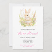Invitation Déjeuner de Pâques du lapin printanier (Devant)