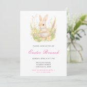 Invitation Déjeuner de Pâques du lapin printanier (Debout devant)