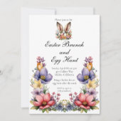 Invitation Déjeuner de Pâques et chasse aux œufs Floral (Devant)