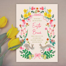 Déjeuner de Pâques Lapin Floral Fête printanière d