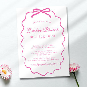 Invitation Déjeuner de Pâques Simple Rose Coquette Minimalist