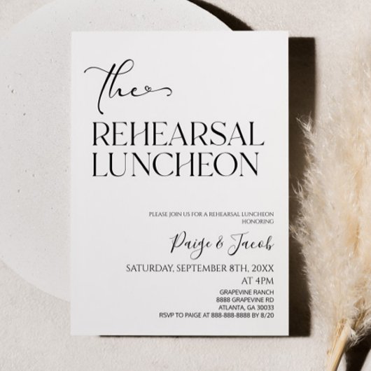 Invitation Déjeuner de répétition Mariage