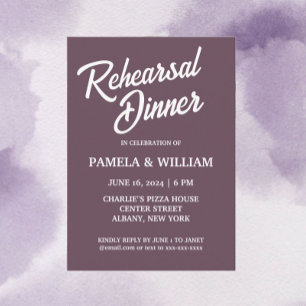 Invitation Déjeuner de répétition Mariage de style simple