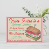 Invitation Déjeuner de retraite Déjeuner Club de dinde Sandwi (Debout devant)