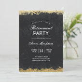 Invitation Déjeuner de retraite élégant en velours de finitio (Debout devant)