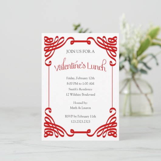Invitation Déjeuner de Saint-Valentin (Debout devant)