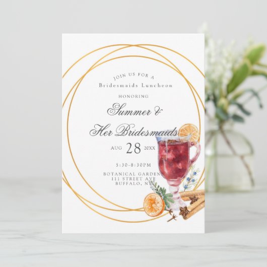 Invitation Déjeuner de serveuses de Noël pour boissons alcool (Debout devant)