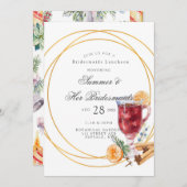 Invitation Déjeuner de serveuses de Noël pour boissons alcool (Devant / Derrière)