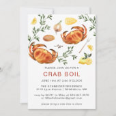 Invitation Déjeuner d'ébullition de crabe d'été | Cuisine de  (Devant)