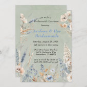 Invitation Déjeuner D'Épouses De Sage Et Dusty Blue Floral (Devant / Derrière)